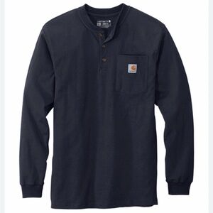 Carhartt Men's Navy Long Sleeve Henley Shirt